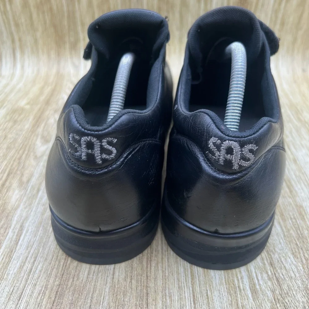 SAS VTO Walking Shoes Men's Size 10.5 WW Black Leather Hook and Loop Made in USA